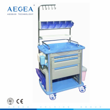 AG-NT003A1 Con ganchos de infusión 3 cajones de enfermería de trabajo móvil carrito de hospital carro médico